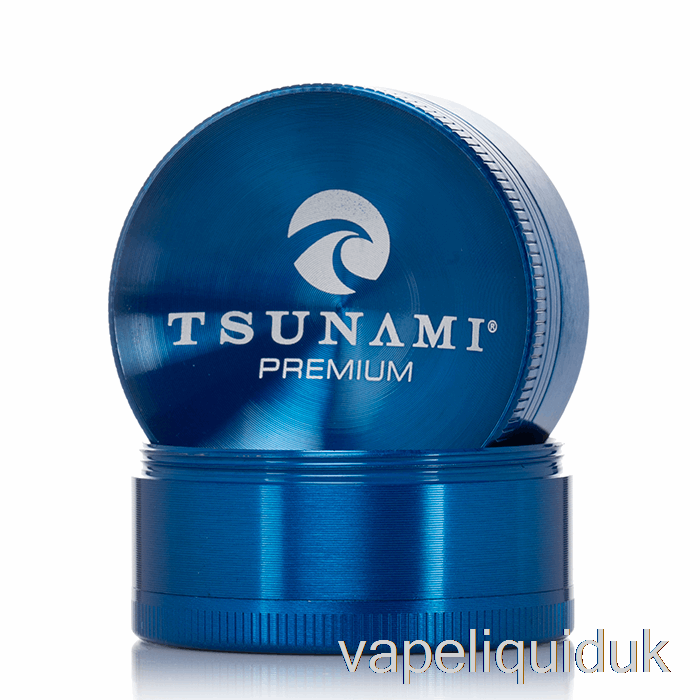 Tsunami 1.9inch 4-Piece Sunken Top Grinder Blue (50mm) Vape Liquid